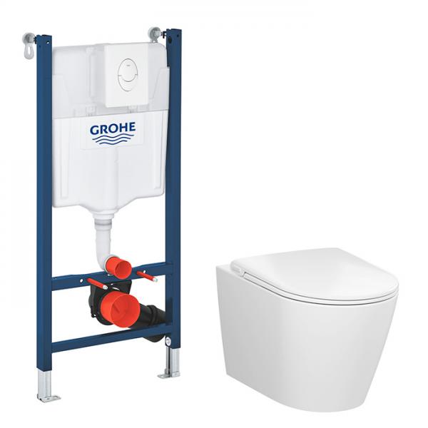 Pressalit Trend væghængt toilet m/Style D2 sæde, cisterne og betjening i hvid Pressalit Trend væghængt toilet m/Style D2 sæde, cisterne og betjening i hvid