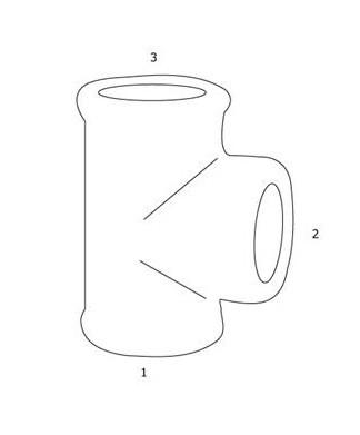 GF sort T-stykke - Muffe - 1 1/4"