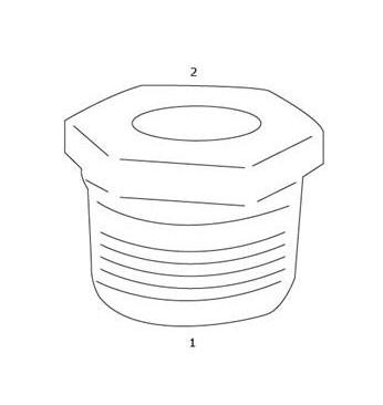 GF Galvaniseret nippelmuffe - 1/4" - 1/8"