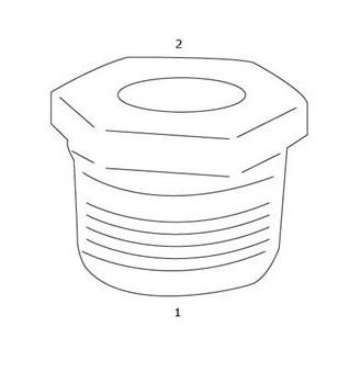 GF Galvaniseret nippelmuffe - 1/2" - 3/8"