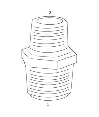 GF Galvaniseret brystnippel - 1/2" - 3/8"