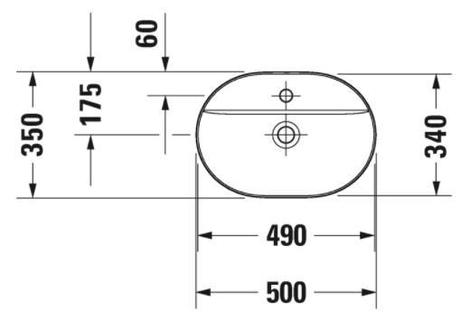 Duravit Luv 50 fritstående bowlevask - 1 hanehul