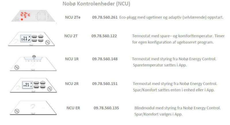 Nobø Top varmeliste 73 - 500W - 230V u/kontrolenhed