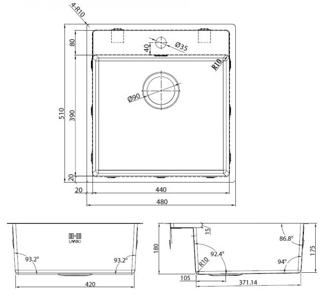 Lavabo Nexus 50 køkkenvask M/Grohe start køkkenarmatur