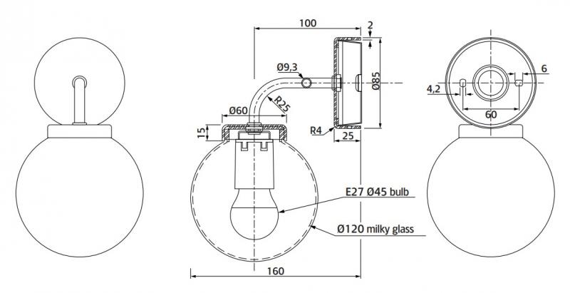 Hafa Globe lampe - Sort mat