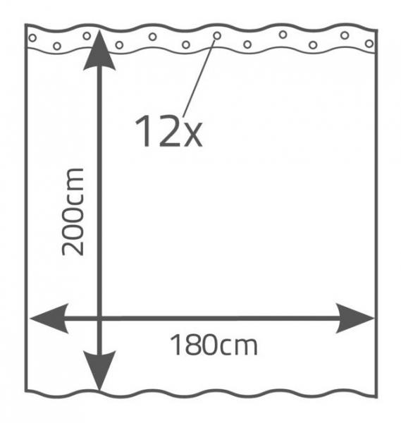 RIDDER Eco Tekstilforhæng - 180 x 200 cm - Hvid