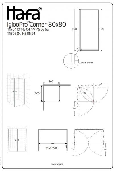 Hafa Igloo firkantet bruseniche - 80x80 - Sort