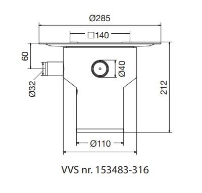 Purus multiflex  Ø110 mm lodret t/ flise