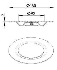 Blücher Circle Copenhagen rist til runde afløb Ø160mm - Rustfrit