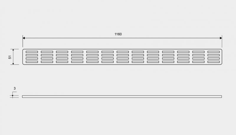 Unidrain Stripe rist - 1200mm