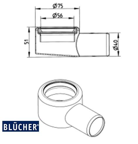 Bl&uuml;cher Waterline udl&oslash;bsdel - &Oslash;40mm