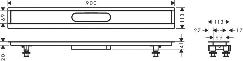 Hansgrohe RainDrain installationssæt - 90 cm