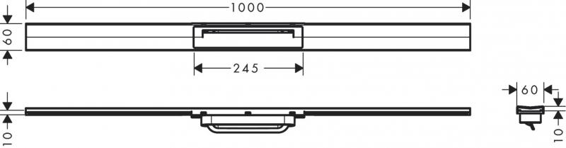 Hansgrohe RainDrain Flex kappesæt frit i gulv - 100 cm - Børstet bronze