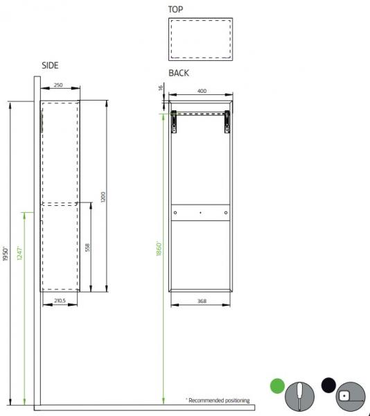 Hafa Edge push-to-open højskab - Hvid mat