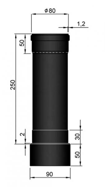 Startfod til ø80mm røgrør