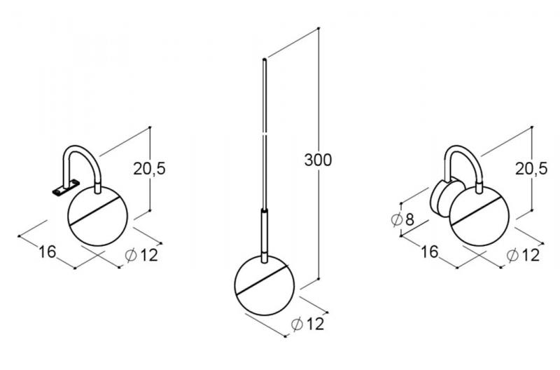 Dansani Bright lampe (3-i-1) LED Ø120mm - Mat sort