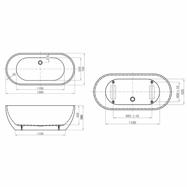 Westerberg Sense badekar 1600 - Hvid