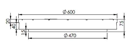 Lauridsen 425 mm dæksel til kegle u/ fals - 0,7 ton