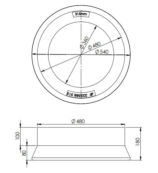 Lauridsen 315 mm kegle u/ fals