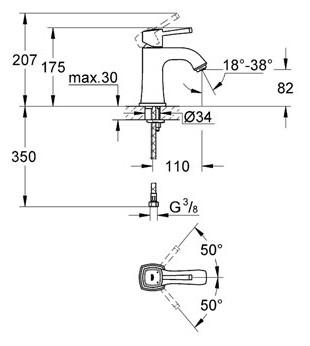 Grohe Grandera M håndvaskarmatur - Krom