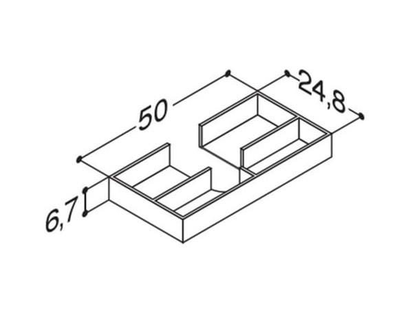 Dansani skuffeindsats m/udskæring - 50x25 cm - Egetræ Dansani skuffeindsats m/udskæring - 50x25 cm - Egetræ