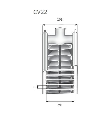 Purmo Ventil Compact CV22-500-400mm - 6 kvm