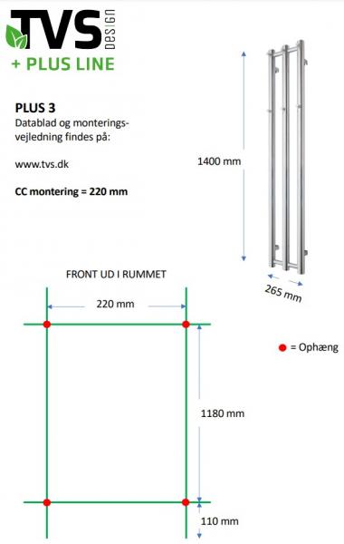 TVS Plus 3 h&aring;ndkl&aelig;det&oslash;rrer - 26,5x140 cm - B&oslash;rstet messing/Guld