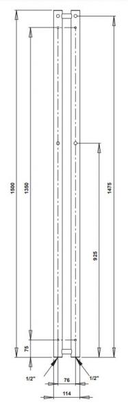 Strømberg Regus håndklædetørrer - 11,5x150 cm - Hvid