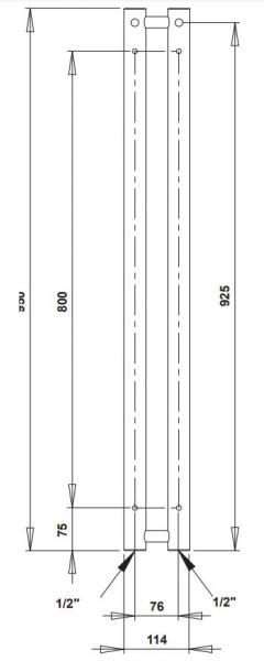 Strømberg Regus håndklædetørrer til Kombidrift - 11x95 cm - Hvid