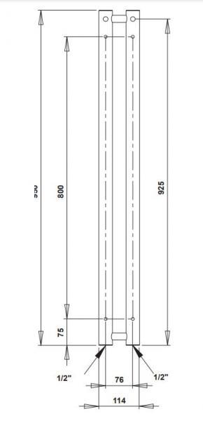 Strømberg Regus el-håndklædetørrer - 11x95 cm - Hvid