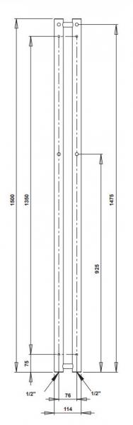 Strømberg Regus el-håndklædetørrer - 11,5x150 cm - Hvid