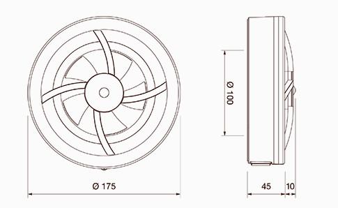 Duka S7 "7i1" Ventilator Ø100 mm, Hvid