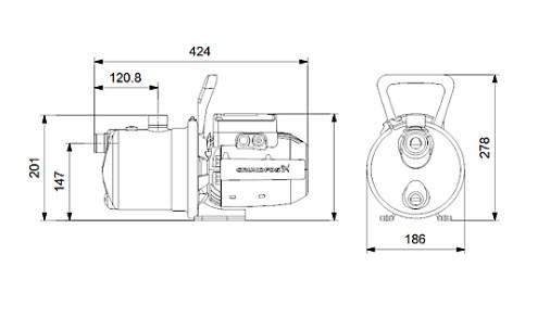 Grundfos JP 5-48 Horisontal selvansugende jetpumpe