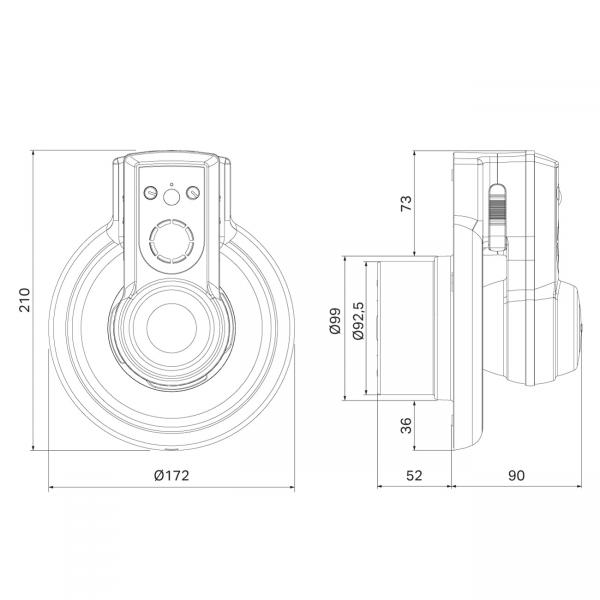 Pax Passad 31 Ventilator med fugtstyring (hygrostat) & lyssensor Ø100 mm, Hvid