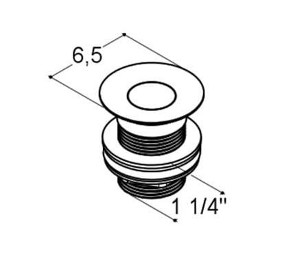 Dansani bundventil med automatisk åbning 1 1/4" - Krom