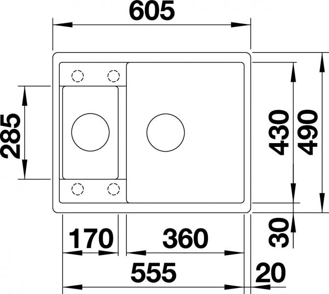 Blanco Metra 6-F MX køkkenvask - Antracit