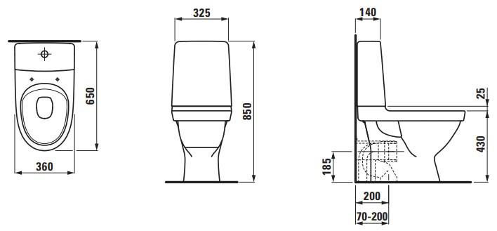 Laufen Kompas Rimless toilet m/P-lås - Limning