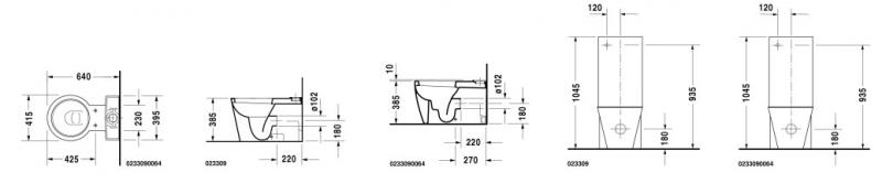 Duravit Starck 1 toilet m/universallås uden cisterne