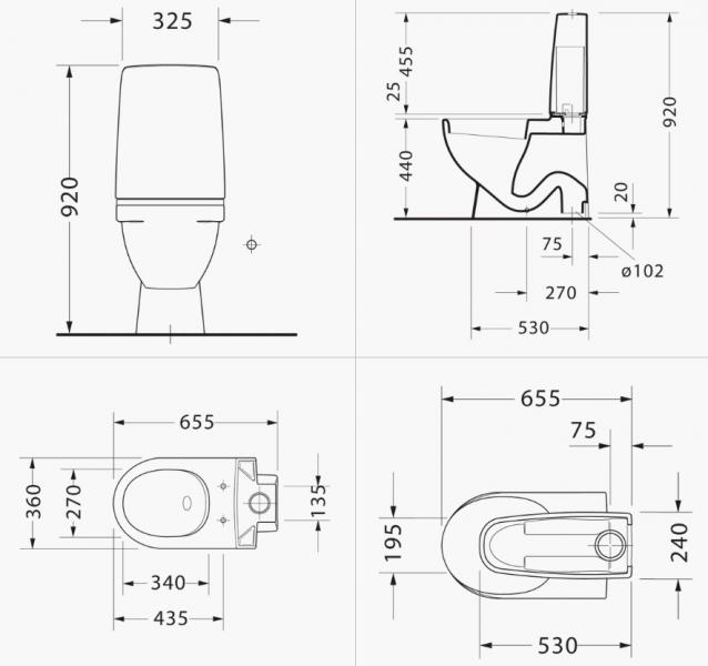 Duravit Durastyle gulvtoilet m/wondergliss