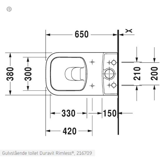 Duravit P3 Comforts toilet 65cm Rimless (uden cisterne)