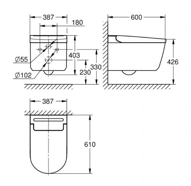 Grohe Sensia New komplet bidettoilet t/væg - HygieneClean