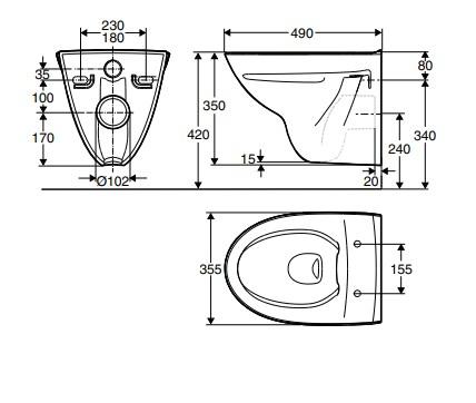 Ifø Spira Rimless væghængt toilet m/Ifö clean