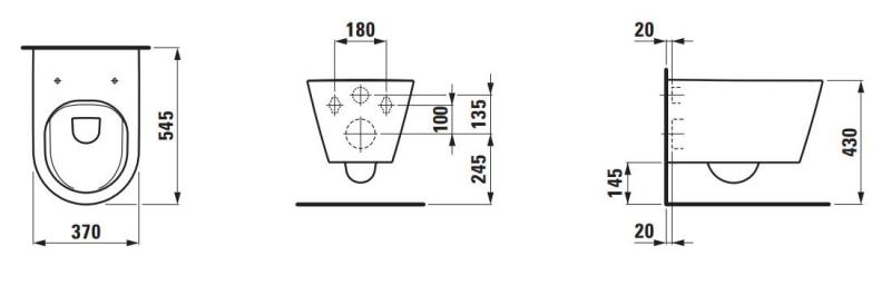 Kartell Laufen væghængt toilet Rimless - Mat hvid