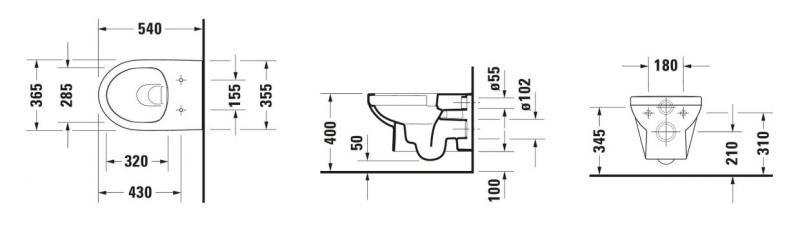 Duravit No. 1 væghængt toilet Rimless