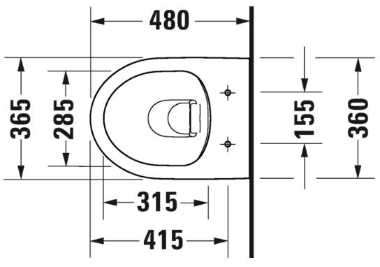 Duravit No.1 Compact Rimless væghængt toilet inkl. toiletsæde m/softclose og Wondergliss