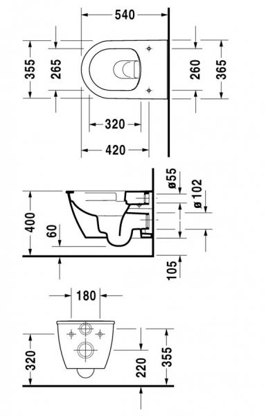 Duravit Darling New Rimless væghængt toilet m/wondergliss