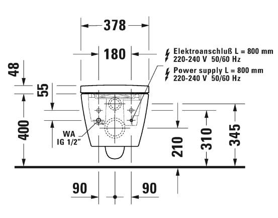 Duravit SensoWash Starck f Plus compact douchetoilet