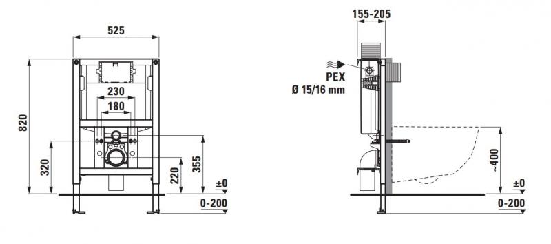 Laufen LIS indbygningscisterne 82 cm