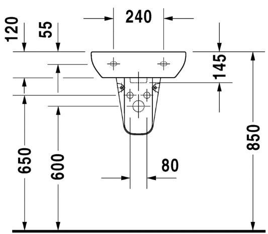 Duravit D-Code 45 håndvask t/væg