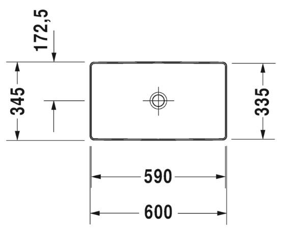 Duravit Durasquare 60 fritstående bowlevask - Uden hanehul - Wondergliss